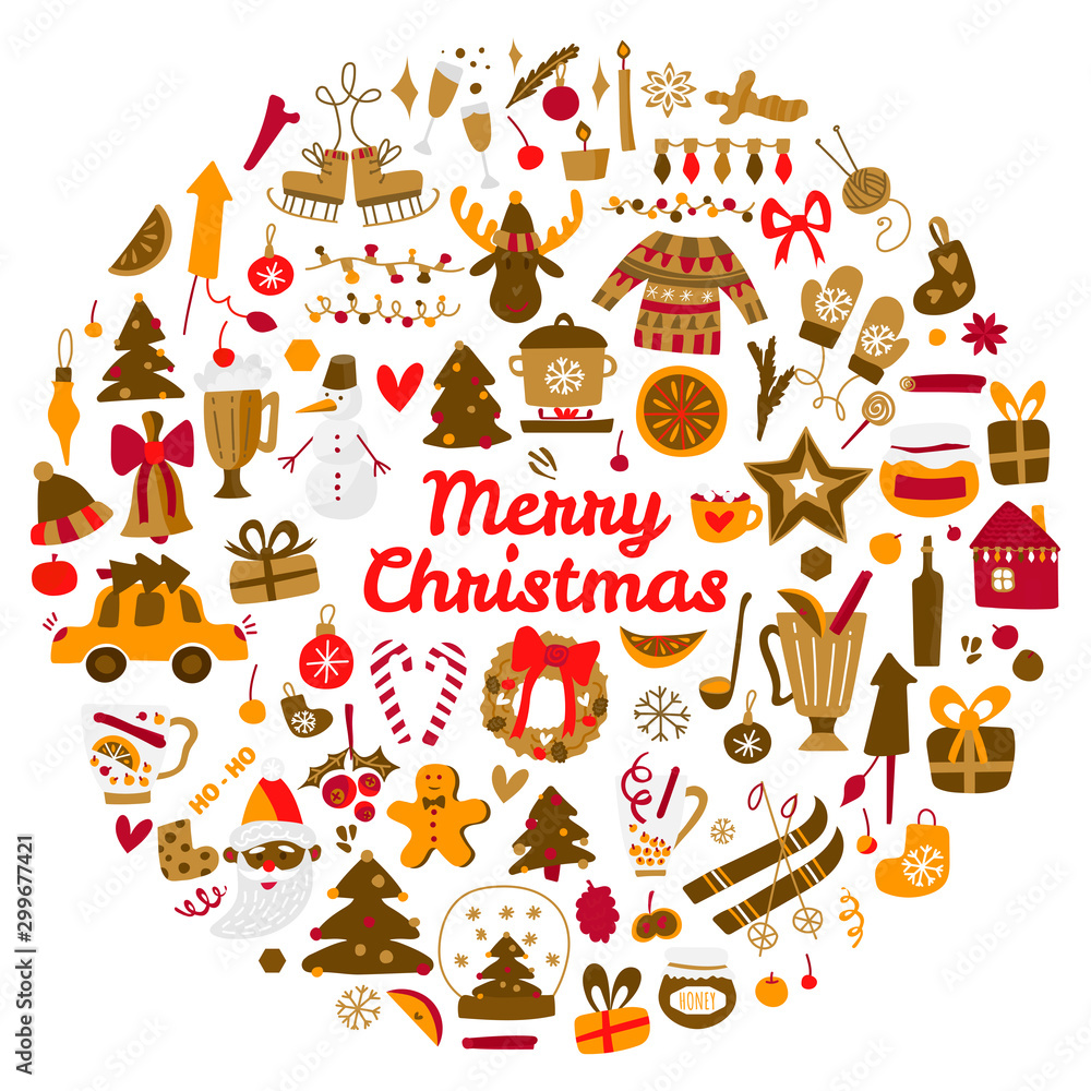 Vector mega set of Christmas and New Year elements with holiday objects and symbols. Hand drawn style, design of cards, posters, packaging. Vector mega set of Christmas and New Year elements with holiday objects and symbols. Hand drawn style, design of cards, posters, packaging.