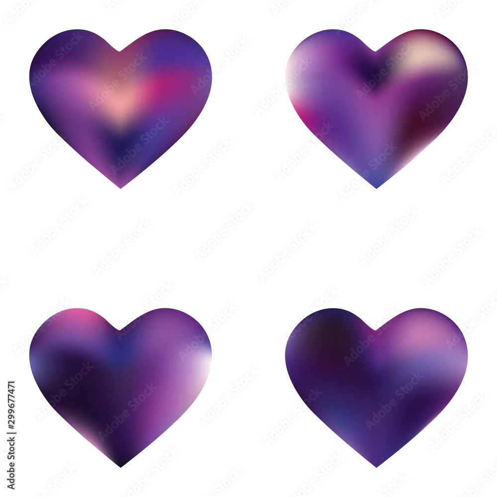 Kit of chromatic backgrounds hearts.