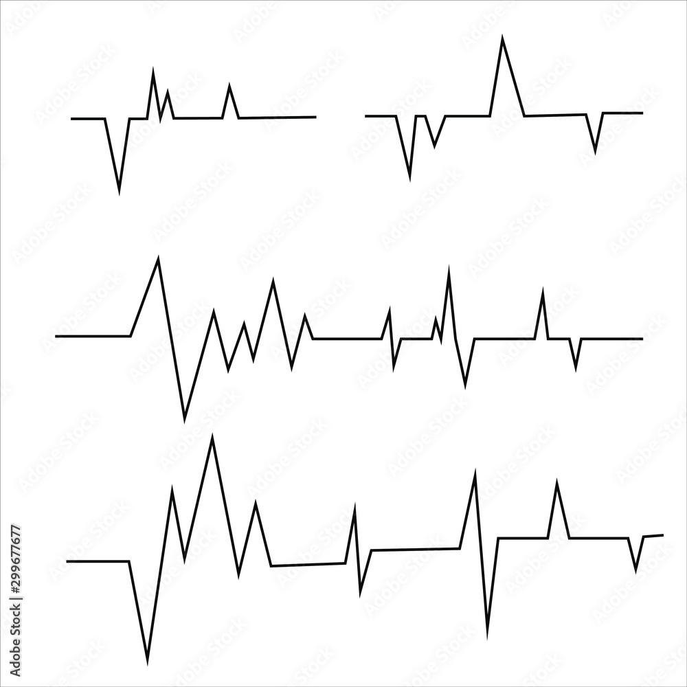 Heart beat line. Simple collection of cardiogram related line icons. Thin line vector set of signs for infographic, logo, app development and website design. Vector illustration.	
