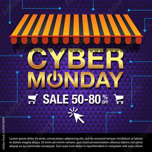 Cyber Monday Sale background. Cyber Monday sale banner design. vector illustration