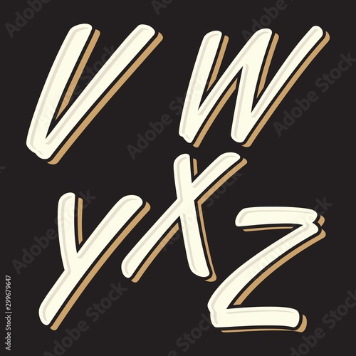 Set vintage old style letter V W X Y Z icon photo