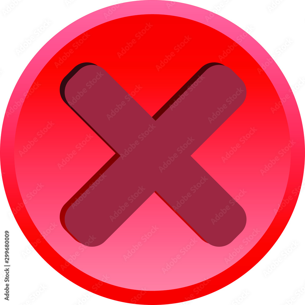 Red round cancel button. Vector icon. Red round cancel button. Vector icon.