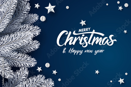 Paper art of Merry Christmas and happy new year