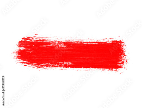 Beautiful isolated paint smear. Red paint background