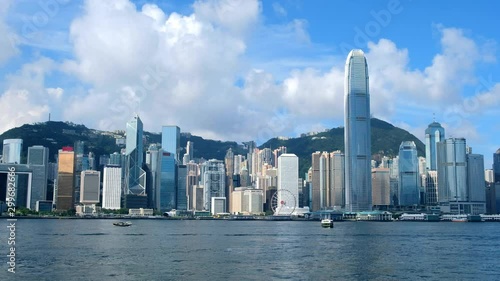 Hong Kong Skyline and Victoria Harbor. Hong Kong is one of the most densely populated city.