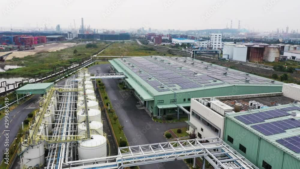 solar power panel on roof of factory building solar power panel on roof of factory building