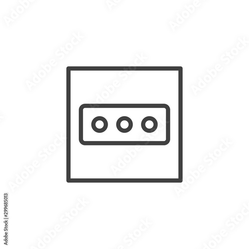 Type L Power socket line icon. linear style sign for mobile concept and web design. Electrical Outlet outline vector icon. Symbol, logo illustration. Vector graphics © alekseyvanin