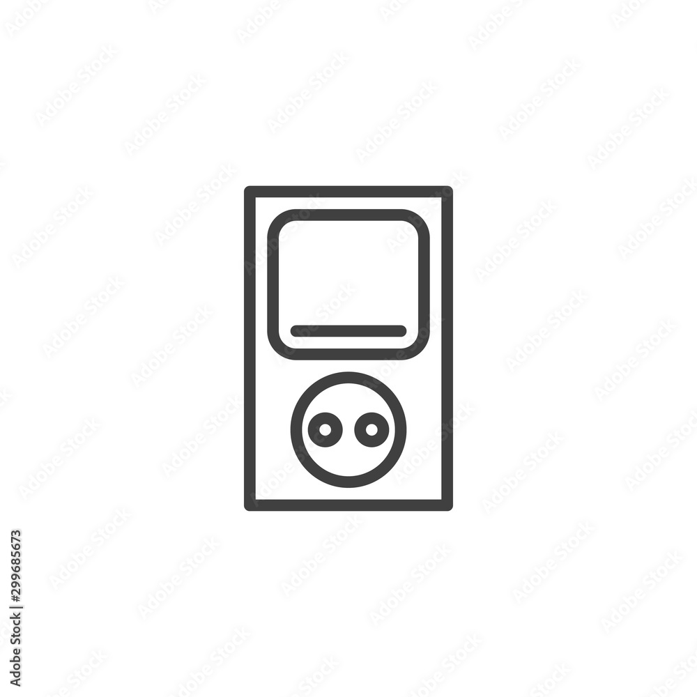 Electrical socket with power switch line icon. linear style sign for mobile concept and web design. Electric outlet and switch outline vector icon. Symbol, logo illustration. Vector graphics Electrical socket with power switch line icon. linear style sign for mobile concept and web design. Electric outlet and switch outline vector icon. Symbol, logo illustration. Vector graphics