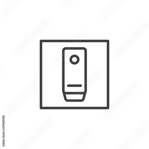 Electric switch line icon. linear style sign for mobile concept and web design. Light switch outline vector icon. Symbol, logo illustration. Vector graphics