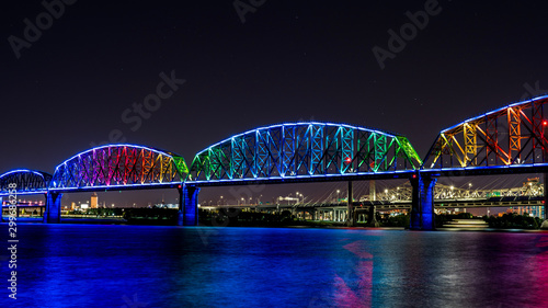 фотографія Walking Bridge With Stars In The Night Sky