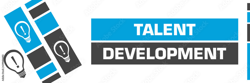 Talent Development Blue Grey Line Boxes Bulbs Talent Development Blue Grey Line Boxes Bulbs