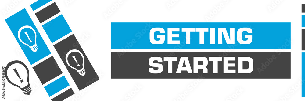 Getting Started Blue Grey Line Boxes Bulbs Getting Started Blue Grey Line Boxes Bulbs