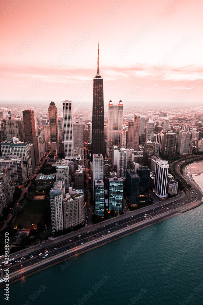 Fototapeta premium Aerial chicago view