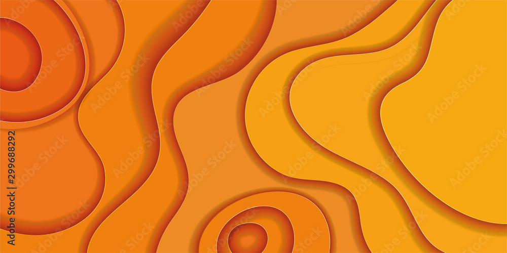 Vector paper illustration. 3d design. Paper cut shapes. Colorful carving art. Sunny yellow (orange) modern background Vector paper illustration. 3d design. Paper cut shapes. Colorful carving art. Sunny yellow (orange) modern background