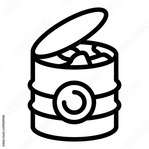 Garbage barrel icon. Outline garbage barrel vector icon for web design isolated on white background
