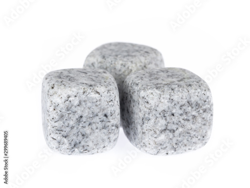 Photos Rock soapstone ice cube isolated on white background