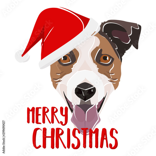 Illustration Jack Russell Terrier Frohe Weihnachten