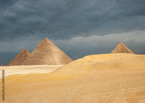 Great Egyptian pyramids in Giza  Cairo  Pyramid is a popular tourist destination in Egypt.