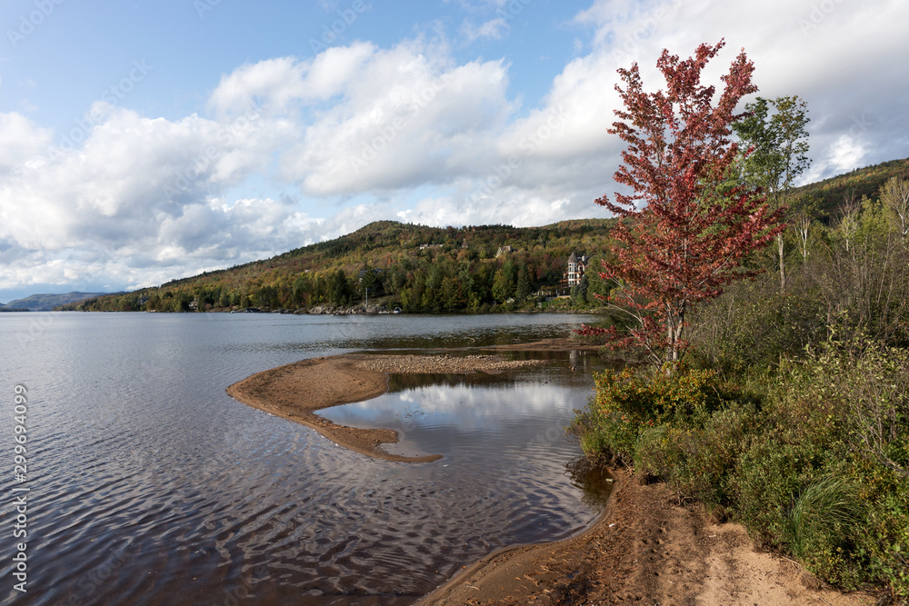 View of the Lac Tremblant in Mont-Tremblant village. Quebec. Canada View of the Lac Tremblant in Mont-Tremblant village. Quebec. Canada