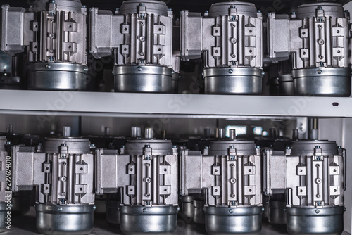 Electric motors with gearboxes needed for the bottling line industrial equipment