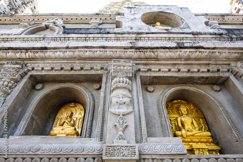 Wall of Bodh Gaya replica in Chong Kham temple photo