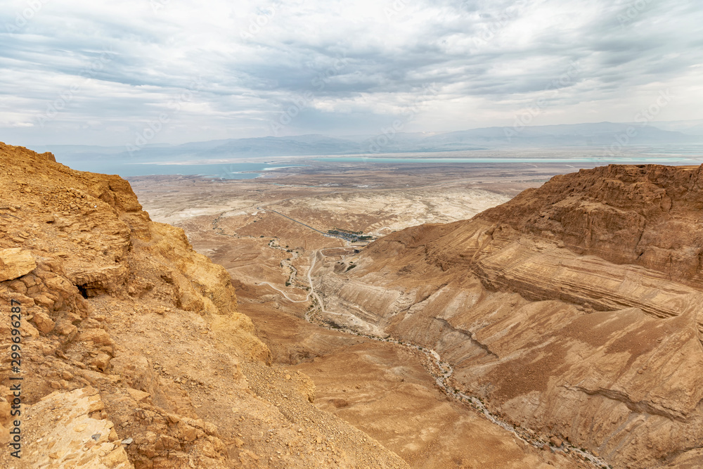 View from Masada on Death Sea, Israel