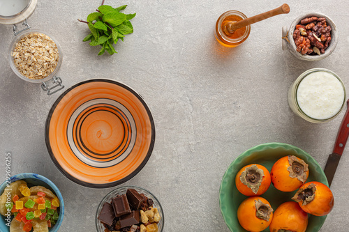 Wallpaper Mural Frame of breakfast foods. Healthy eating concept. Cereals Torontodigital.ca