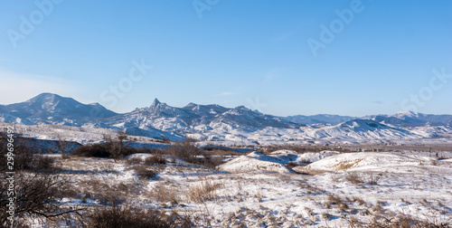 Crimea. Winter. Snow. Black Sea. photo