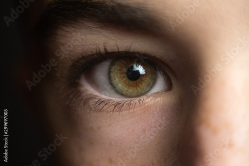 a child's eye close up