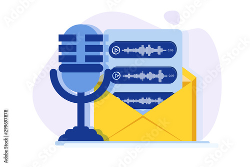 Voice messages, Voice recognition concept. Can use for web banner, landing page template, infographics.
