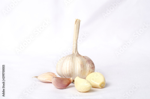 garlic on wooden background