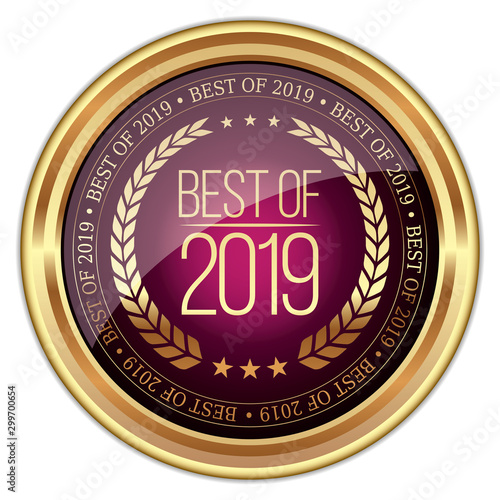 Best Of 2019. Vector Golden Badge.
