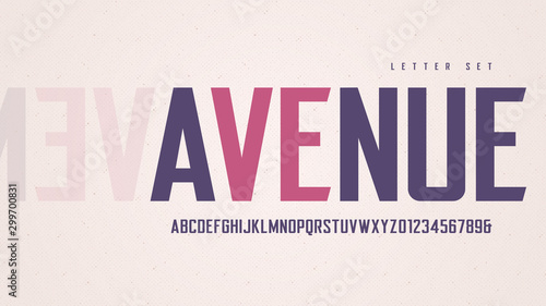 Stylish sans serif vector alphabet, uppercase letter set, font, typography