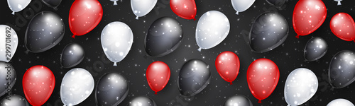Black Friday Big Sale design concept. Background with shiny realistic balloons. Vector illustration.