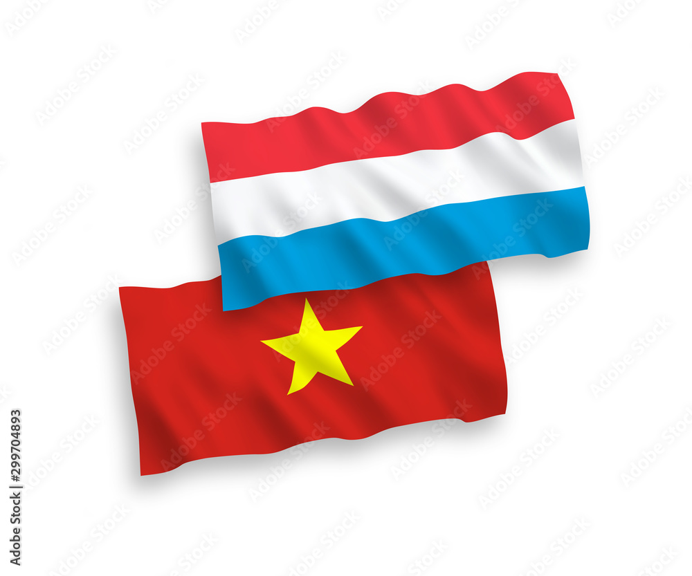 Flags of Vietnam and Luxembourg on a white background Flags of Vietnam and Luxembourg on a white background