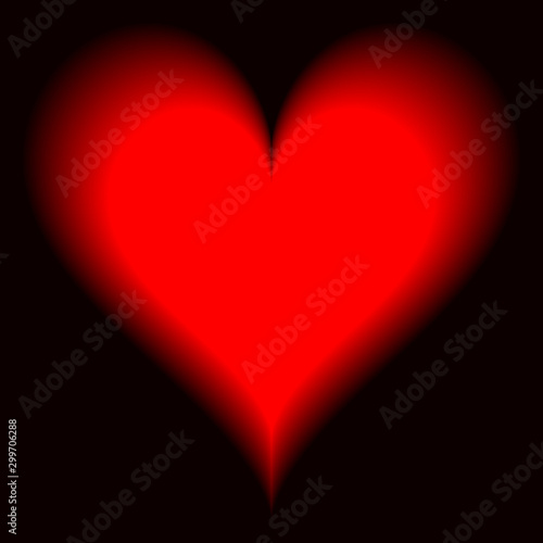 Red heart on black background illustration
