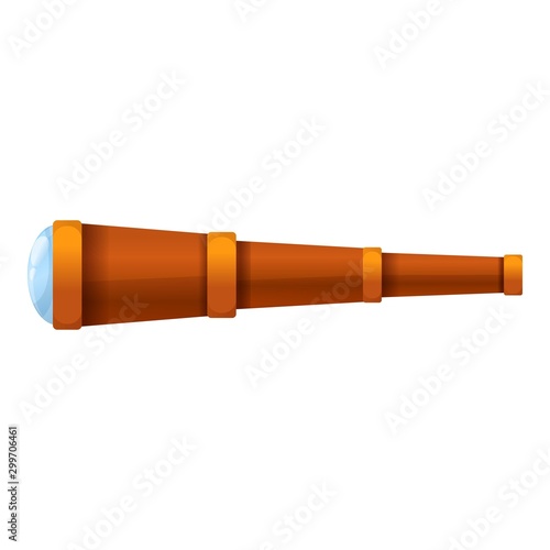 Spyglass icon. Cartoon of spyglass vector icon for web design isolated on white background