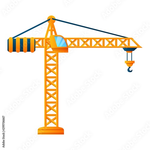 Construction crane icon. Cartoon of construction crane vector icon for web design isolated on white background photo