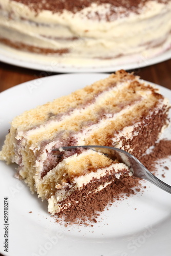 Layer cake with buttercream and jam