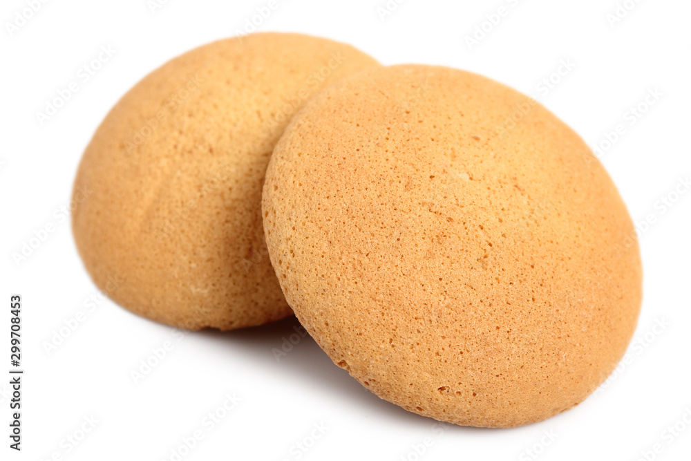 Sponge biscuits. Isolated on a white background. Sponge biscuits. Isolated on a white background.