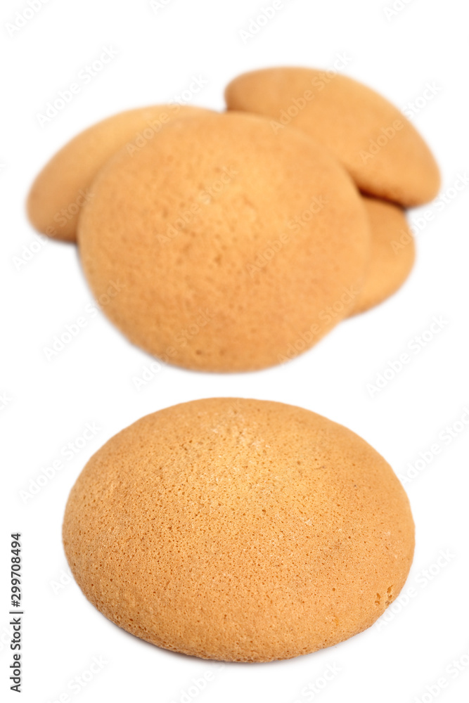 Sponge biscuits. Isolated on a white background. Sponge biscuits. Isolated on a white background.