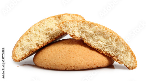 Leinwand Poster Sponge biscuits. Isolated on a white background.