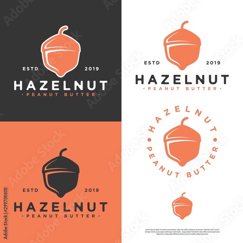 retro oak seed vector logo