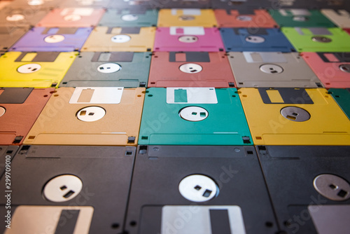 Colored floppy disks photo