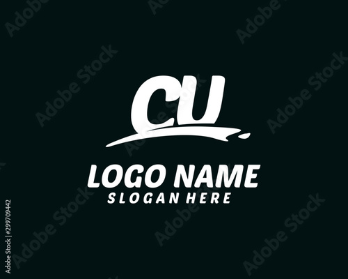 CU Initial with splash logo vector