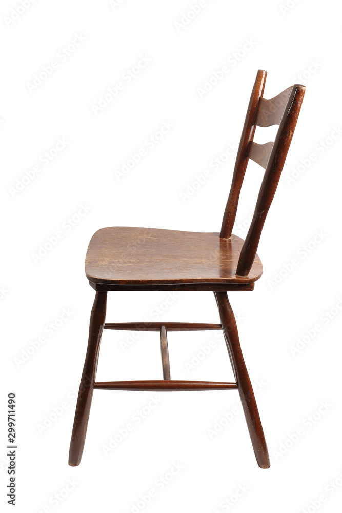 Vintage Wooden Chair. Isolated with clipping path.