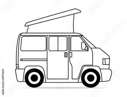 Bus Camper Faltdach Kontur