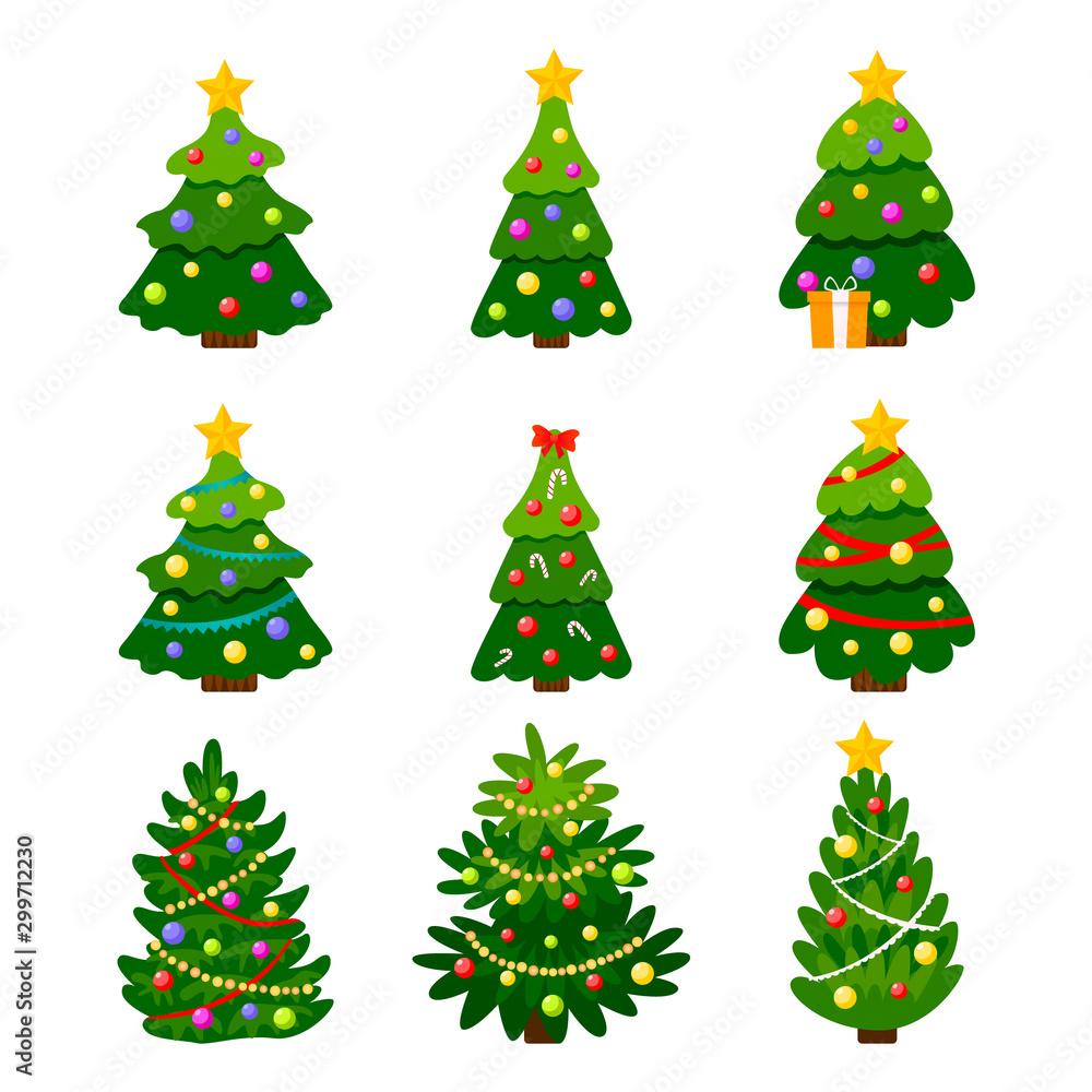 Different Christmas tree set