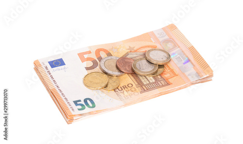 Stack of euro banknotes