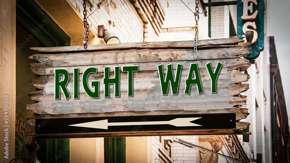 Fototapeta premium Street Sign Right Way